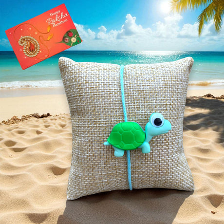 Cute Cartoon Rakhi with Happy Rakhi Greeting Card – Featuring Adorable Frog, Snail, Turtle, and Ladybug Designs – Perfect Rakhi for Brother Raksha Bandhan Bracelets - LoveNspire
