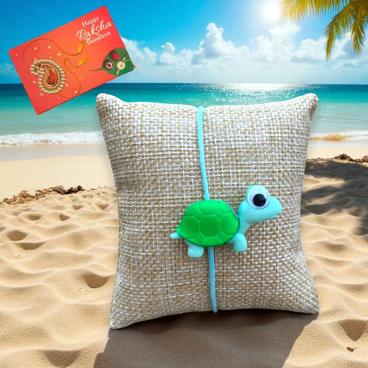 Cute Cartoon Rakhi with Happy Rakhi Greeting Card – Featuring Adorable Frog, Snail, Turtle, and Ladybug Designs – Perfect Rakhi for Brother Raksha Bandhan Bracelets - LoveNspire