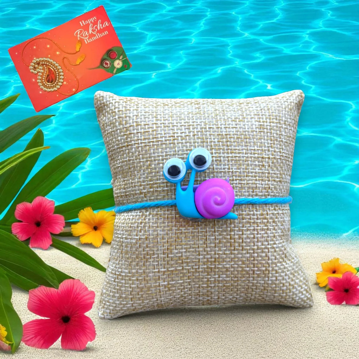 Cute Cartoon Rakhi with Happy Rakhi Greeting Card – Featuring Adorable Frog, Snail, Turtle, and Ladybug Designs – Perfect Rakhi for Brother Raksha Bandhan Bracelets - LoveNspire