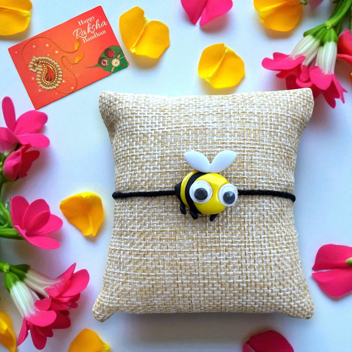 Cute Cartoon Rakhi with Happy Rakhi Greeting Card – Featuring Adorable Frog, Snail, Turtle, and Ladybug Designs – Perfect Rakhi for Brother Raksha Bandhan Bracelets - LoveNspire