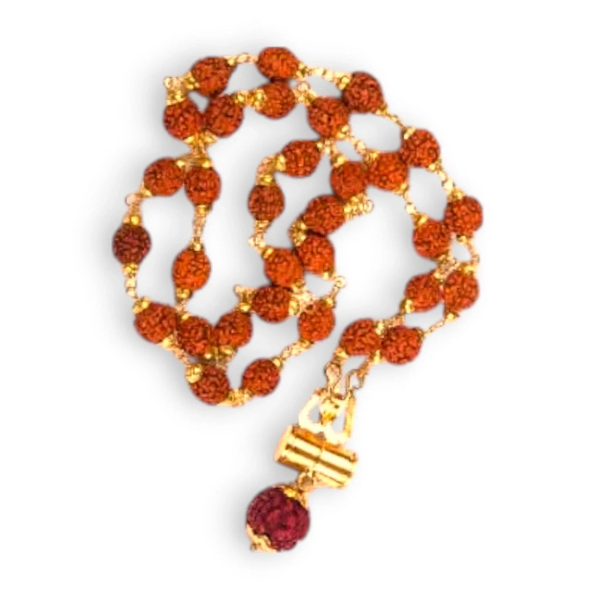 Certified Rudraksha Mala 5 Face (panchmukhi) Authentic Genuine Rudraksh Beads Rosary Japa Mala Bead Necklace Puja Prayer Meditation Beads Gold/silver Plated Mala for Men Women (1 Pcs) - LoveNspire