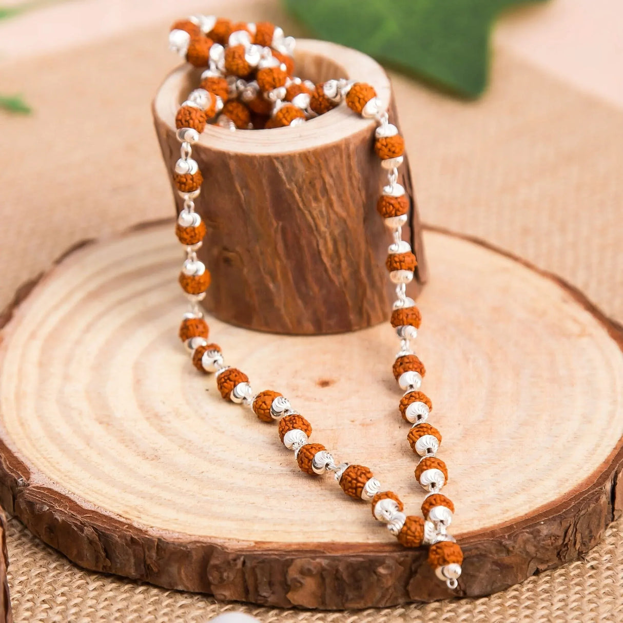Certified Rudraksha Mala 5 Face (panchmukhi) Authentic Genuine Rudraksh Beads Rosary Japa Mala Bead Necklace Puja Prayer Meditation Beads Gold/silver Plated Mala for Men Women (1 Pcs) - LoveNspire