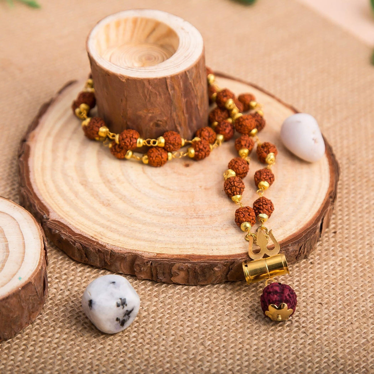 Certified Rudraksha Mala 5 Face (panchmukhi) Authentic Genuine Rudraksh Beads Rosary Japa Mala Bead Necklace Puja Prayer Meditation Beads Gold/silver Plated Mala for Men Women (1 Pcs) - LoveNspire