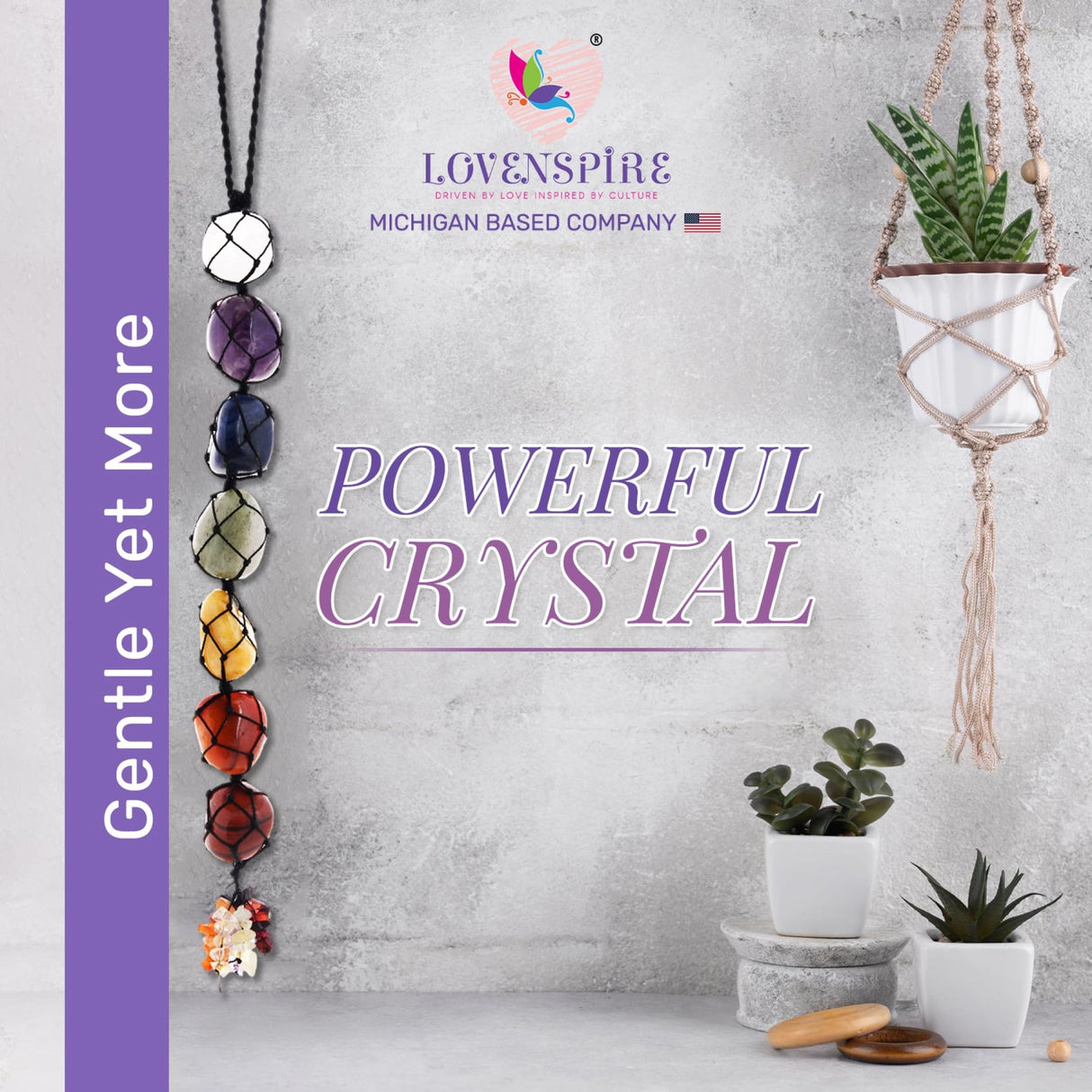 Chakra crystal necklace featuring seven gemstones for meditation, healing, and spiritual energy