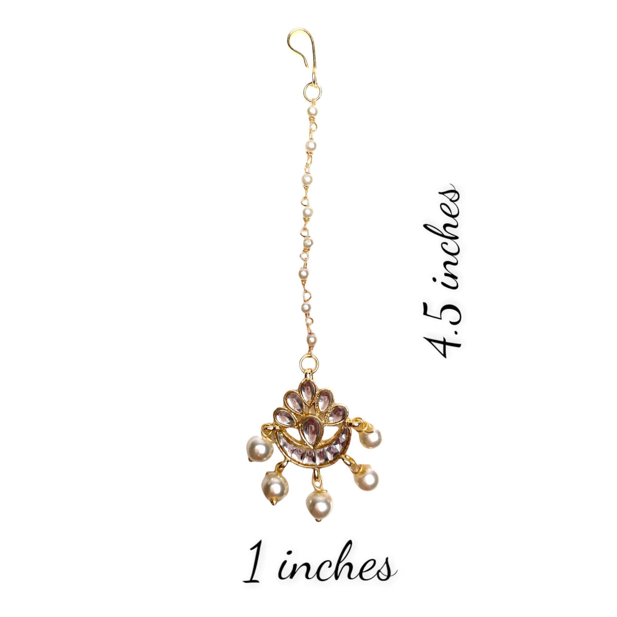 Chand Tikka with Gold Plating Indian Traditional Maang Tikka Women Forehead Jewelry Studded Jhoomer Matha Patti Designer Head Accessory Indian Pakistani Wedding Favor Gift for Her - LoveNspire