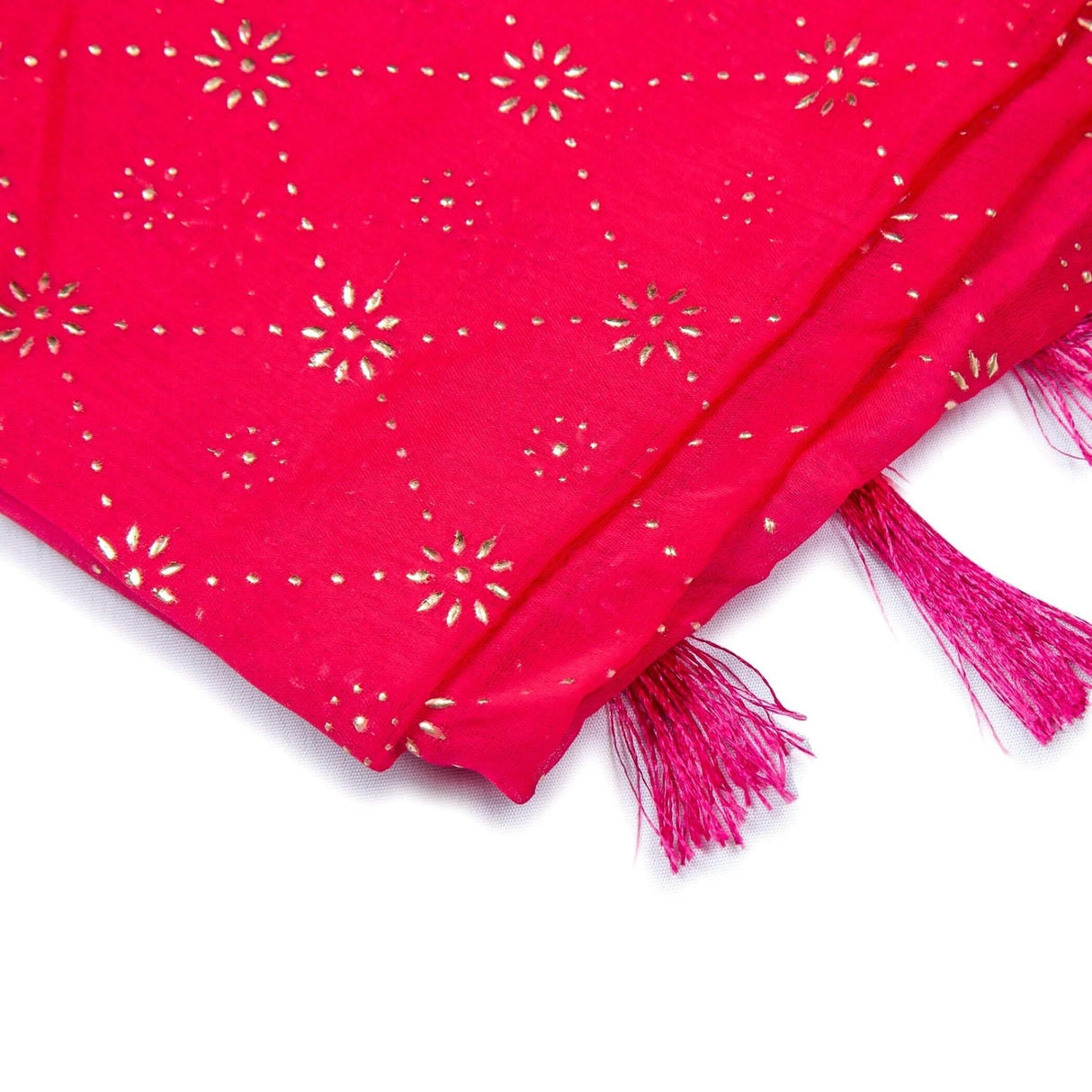 Chiffon Dupatta for Women Printing Scarf Shawl Wrap Soft Indian Wedding Lightweight Dupatta with Tassels Lace - LoveNspire
