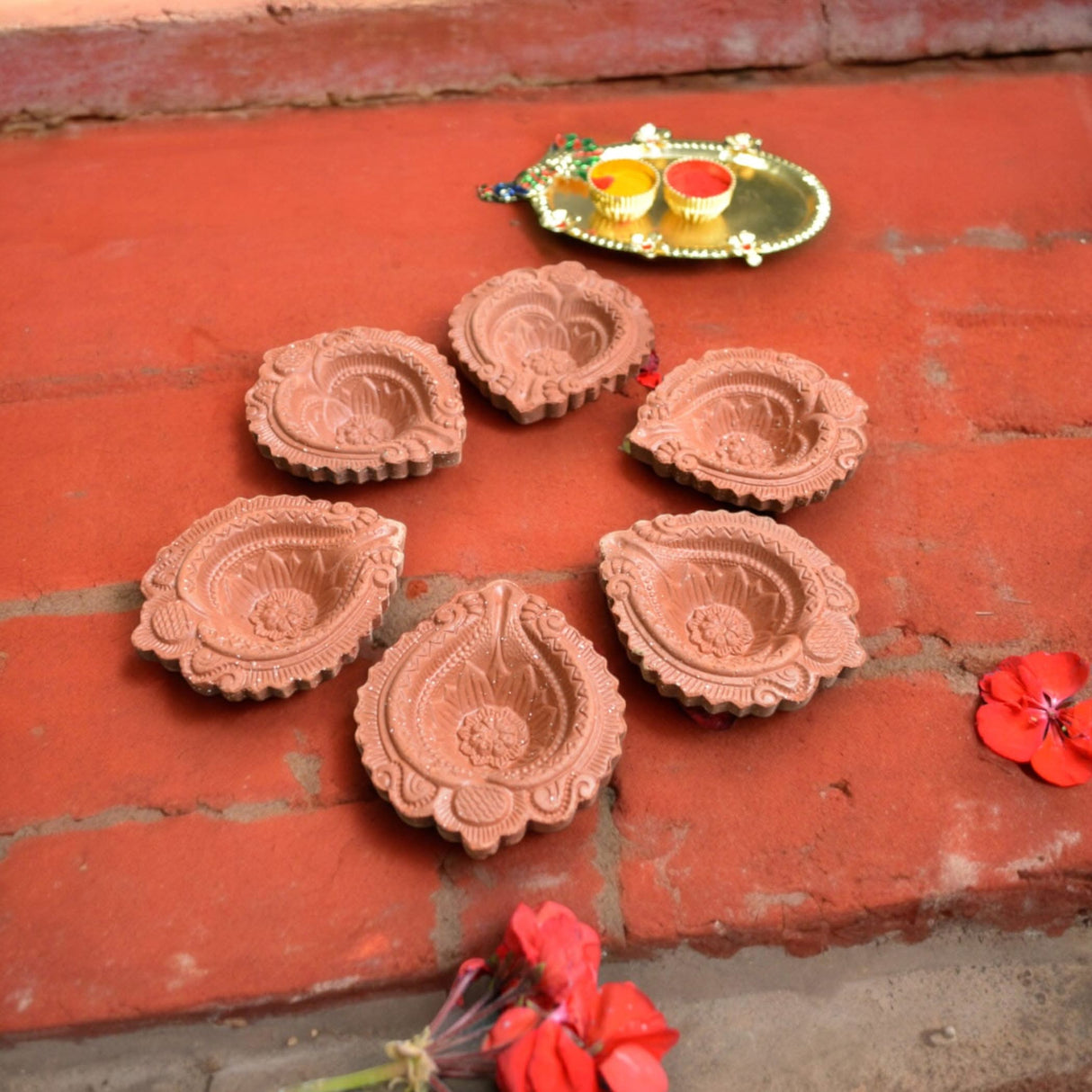 Clay Diya for Pooja Terracotta Clay Diyas Diwali Decoration Puja Deepak for Home Office Temple Decor Traditional Handmade Vilakku Oil Lamps Mitti Ka Diva Deepawali Indian Gift Items - LoveNspire