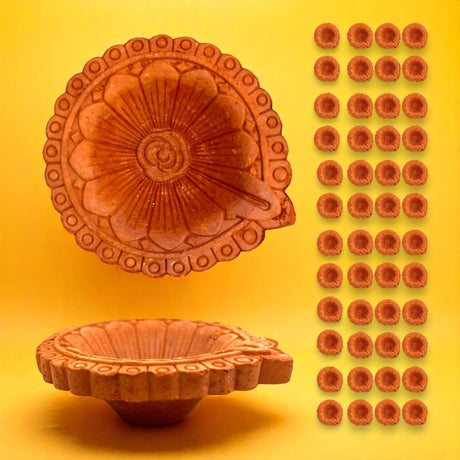 Clay Diya for Pooja Traditional Handmade Terracotta Clay Diyas Diwali Decoration Puja Deepak for Home Office Temple Decor Vilakku Oil Lamps Mitti Ka Diva Deepawali Indian Gift Items - LoveNspire