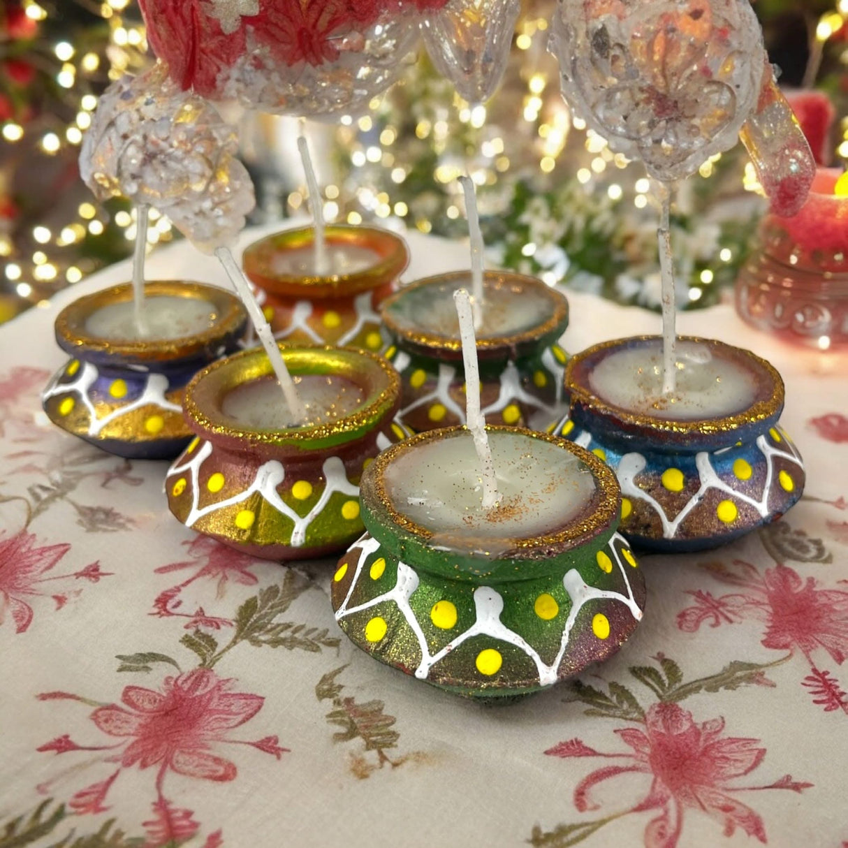 Matki Clay Diya Wax Filled Handmade Traditional Diyas for Diwali Pooja Vilakku Oil Lamp Tealight Deepawali Decoration Indian Gift Items Home Temple Decor - LoveNspire