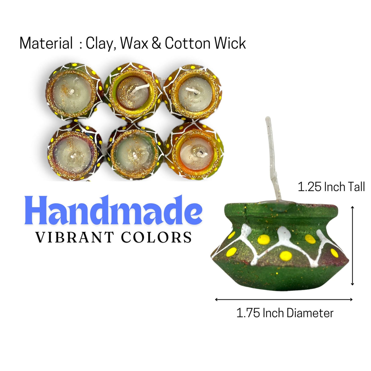 Matki Clay Diya Wax Filled Handmade Traditional Diyas for Diwali Pooja Vilakku Oil Lamp Tealight Deepawali Decoration Indian Gift Items Home Temple Decor - LoveNspire