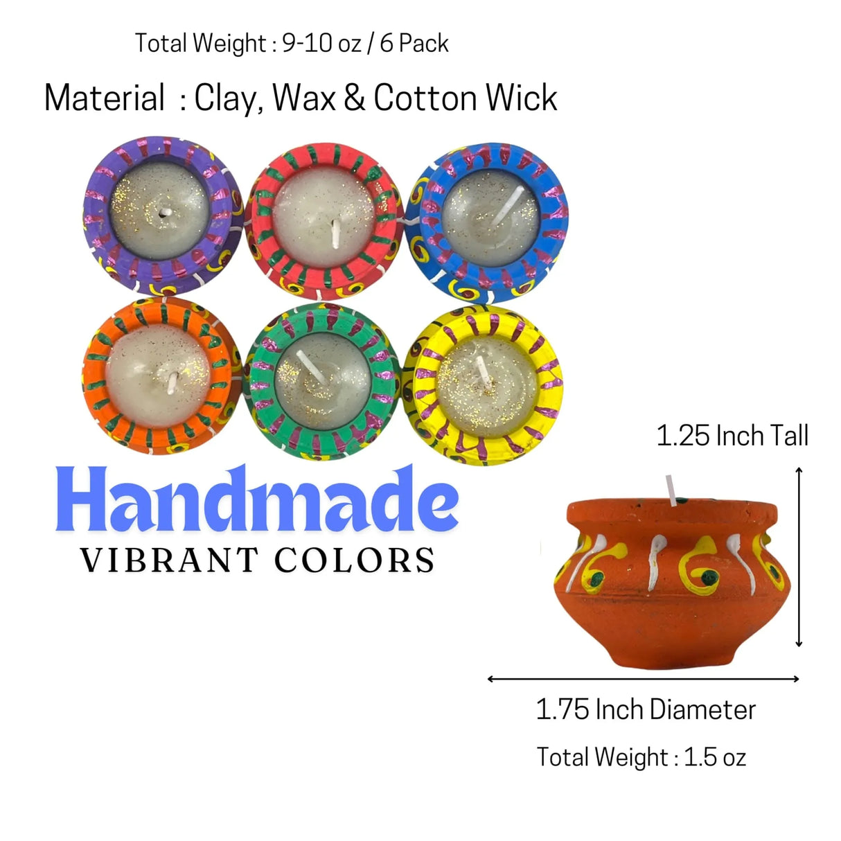 Matki Clay Diya Wax Filled Handmade Traditional Diyas for Diwali Pooja Vilakku Oil Lamp Tealight Deepawali Decoration Indian Gift Items Home Temple Decor - LoveNspire