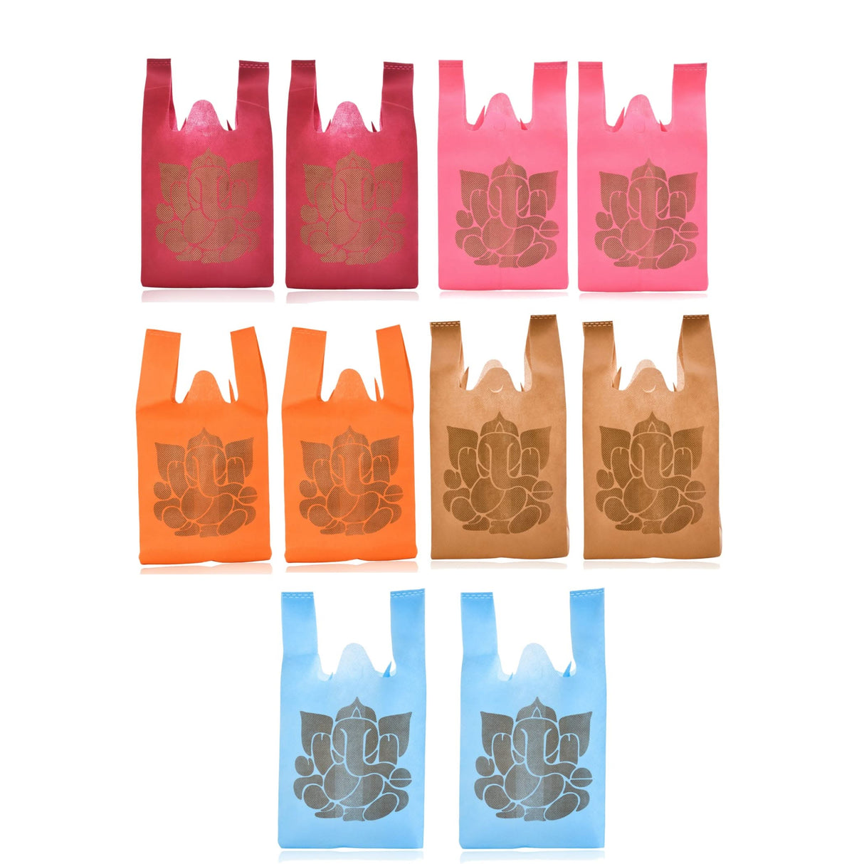 Ganesha Print Non Woven Gifts Party Favor Bags Ecofriendly Reusable for Indian Wedding Housewarming Puja - LoveNspire