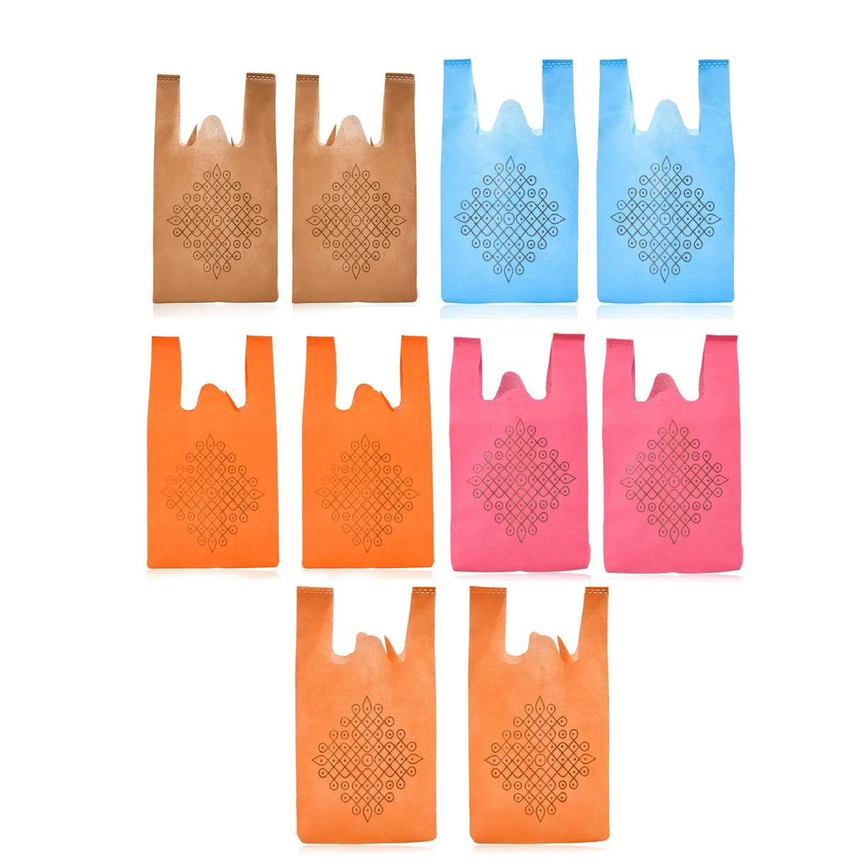 Kolam Print Return Non Woven Gifts Party Favor Bags Ecofriendly Reusable for Indian Wedding Housewarming Puja - LoveNspire