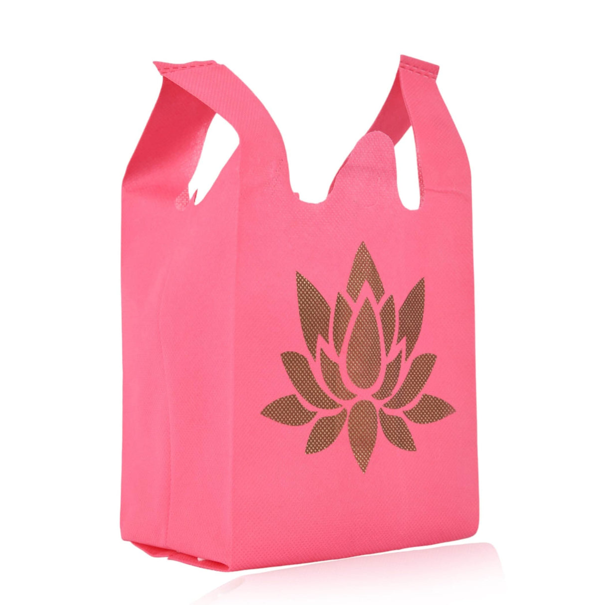 Lotus Print Return Non Woven Gifts Party Favor Bags Ecofriendly Reusable for Indian Wedding Housewarming Puja - LoveNspire