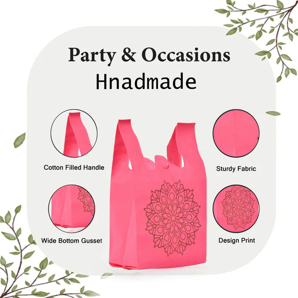 Mandala Print Return Non Woven Gifts Party Favor Bags Ecofriendly Reusable for Indian Wedding Housewarming Puja - LoveNspire