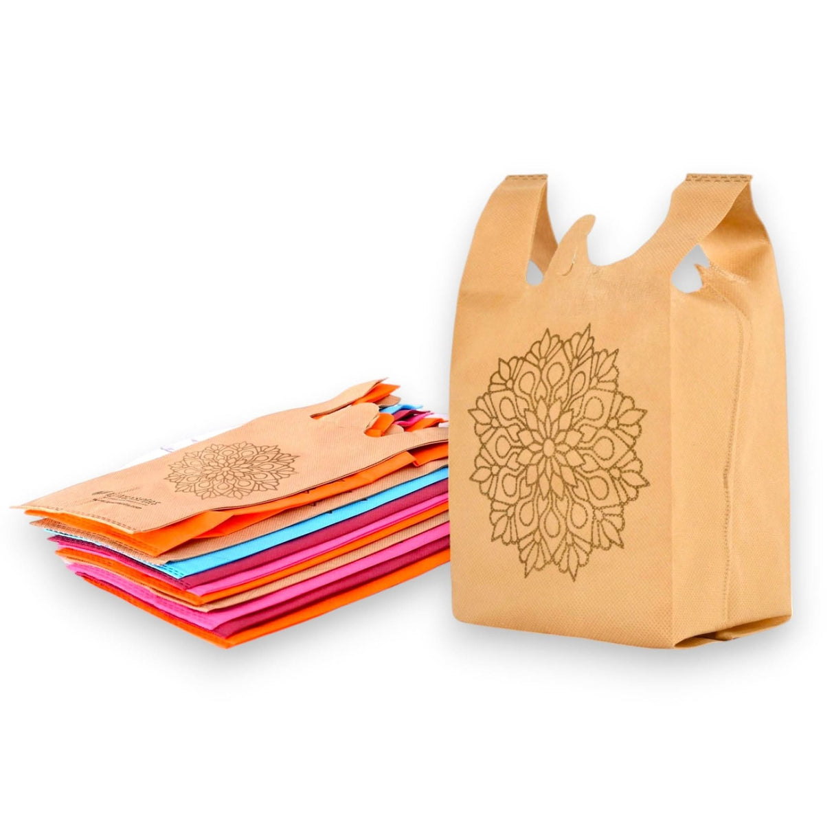 Mandala Print Return Non Woven Gifts Party Favor Bags Ecofriendly Reusable for Indian Wedding Housewarming Puja - LoveNspire