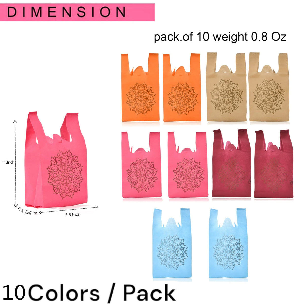 Mandala Print Return Non Woven Gifts Party Favor Bags Ecofriendly Reusable for Indian Wedding Housewarming Puja - LoveNspire