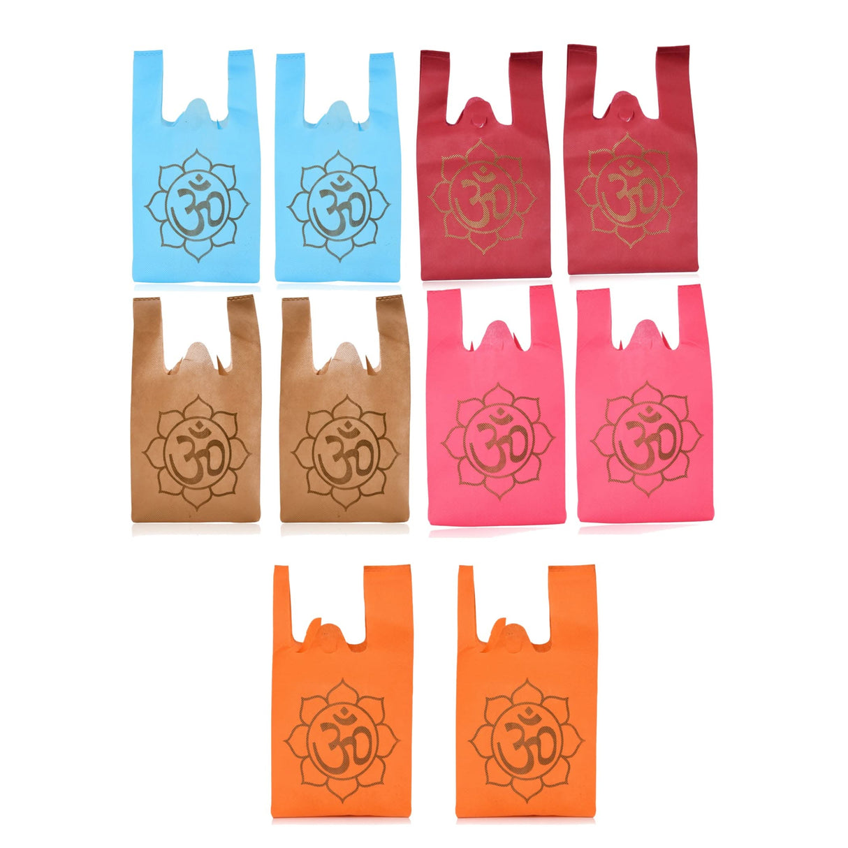 Om Print Return Non Woven Gifts Party Favor Bags Ecofriendly Reusable for Indian Wedding Housewarming Puja - LoveNspire