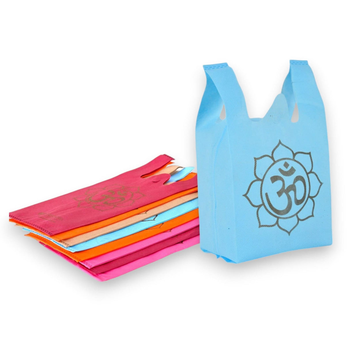 Om Print Return Non Woven Gifts Party Favor Bags Ecofriendly Reusable for Indian Wedding Housewarming Puja - LoveNspire