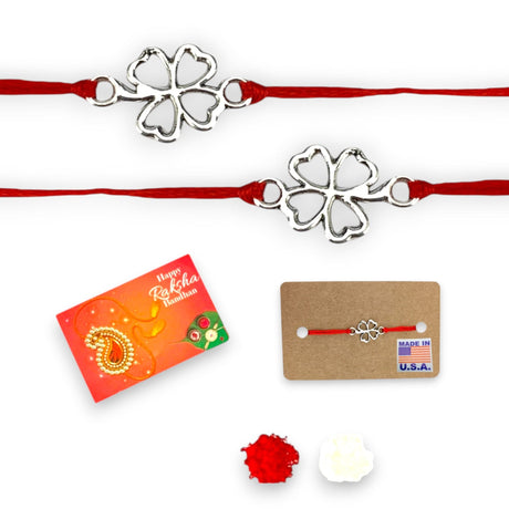2CT Clover Leaf Charm Rakhi for Brother, Bhai Dooj, Clover, Rakhi for Sister, Clover Leaf Rakhi, Bhai Beej, Rakhri - LoveNspire