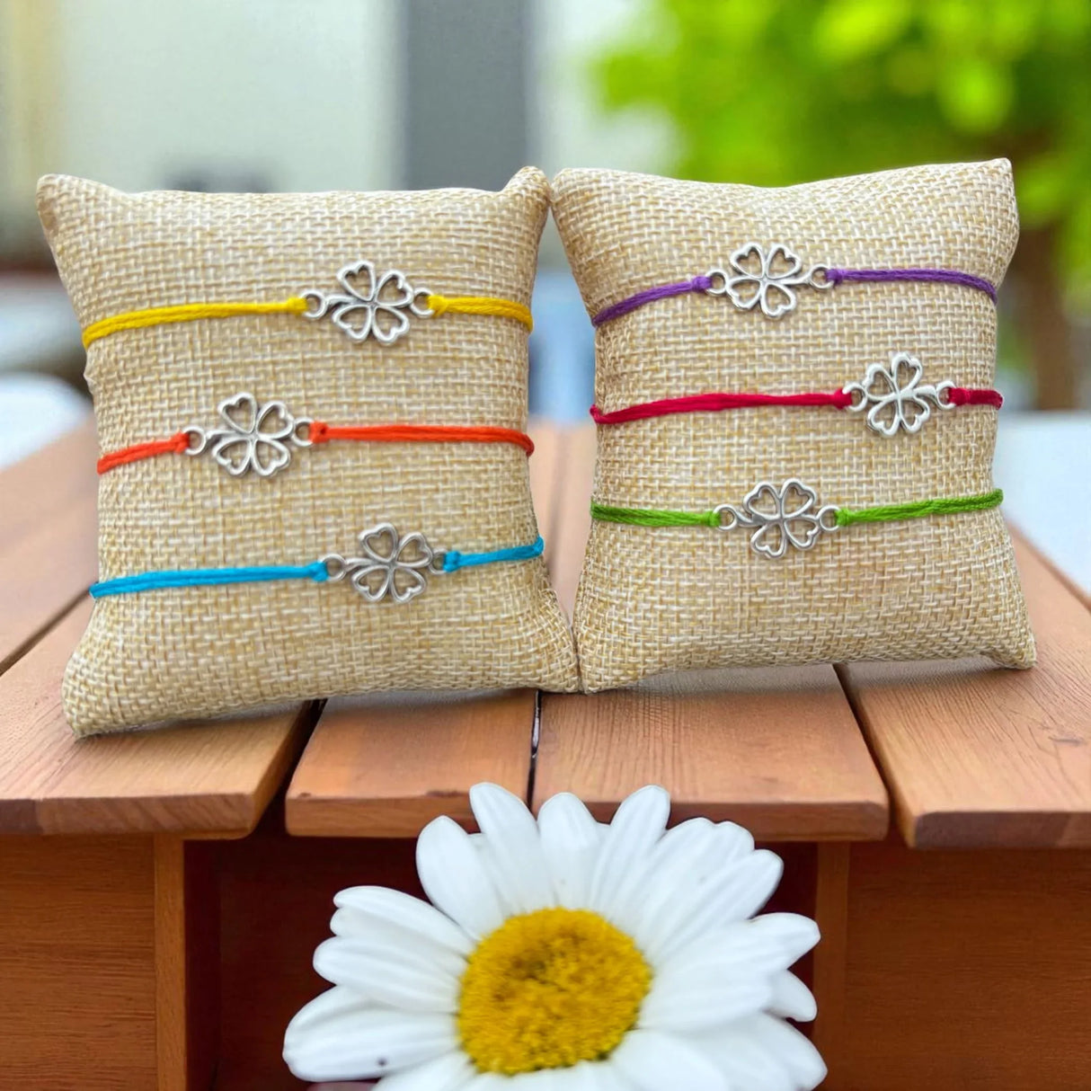 2CT Clover Leaf Charm Rakhi for Brother, Bhai Dooj, Clover, Rakhi for Sister, Clover Leaf Rakhi, Bhai Beej, Rakhri - LoveNspire