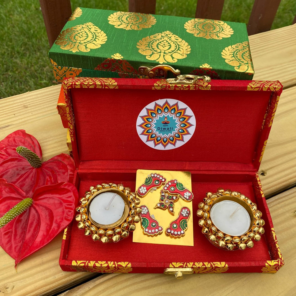 Personalized Diwali Gifts Hamper Indian Festival Diwali Gift Boxes Large Brocade Box for Employees Home Office Friends Family & Relatives Corporate Return Gift Items Gift for Her - LoveNspire