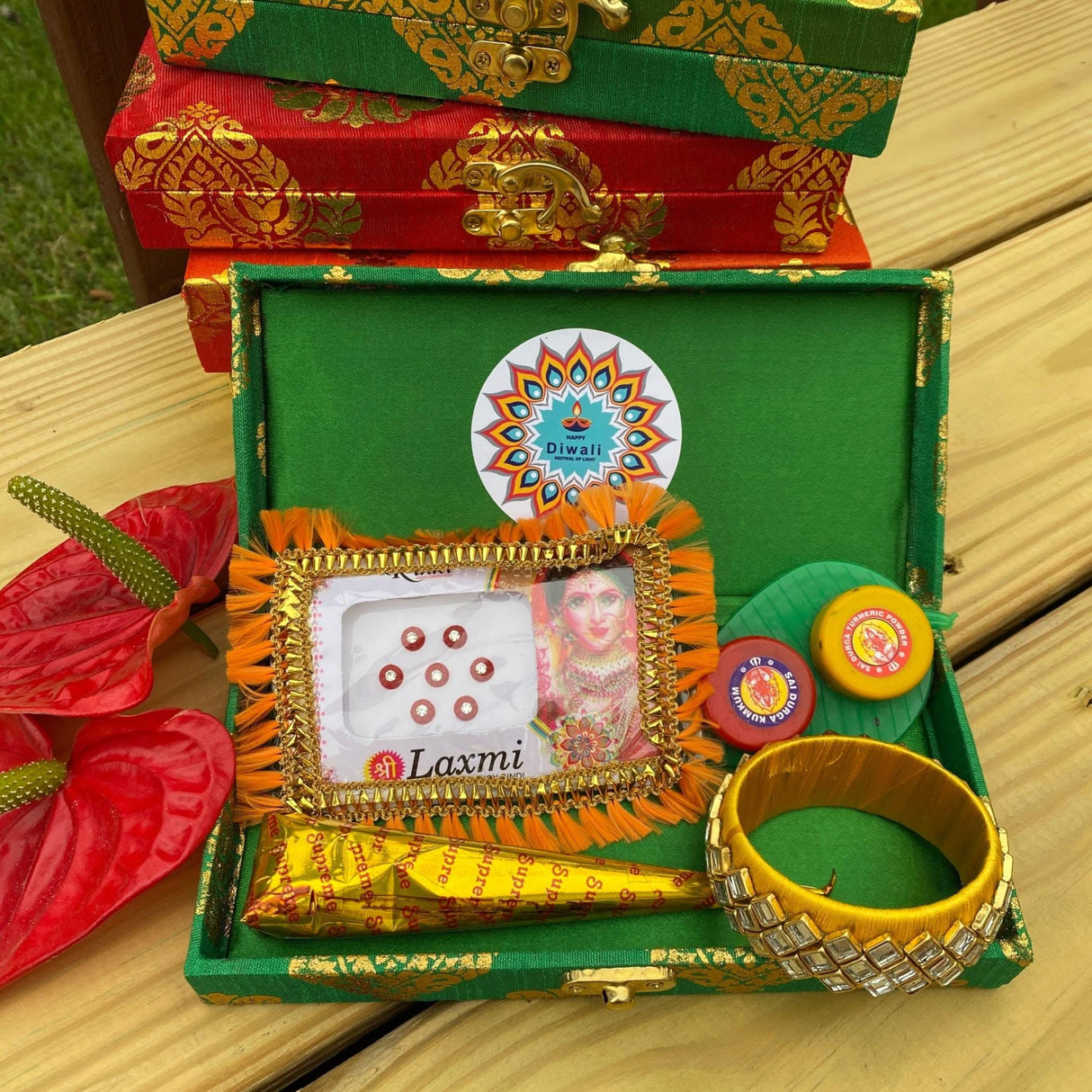 Personalized Diwali Gifts Hamper Indian Festival Diwali Gift Boxes Large Brocade Box for Employees Home Office Friends Family & Relatives Corporate Return Gift Items Gift for Her - LoveNspire