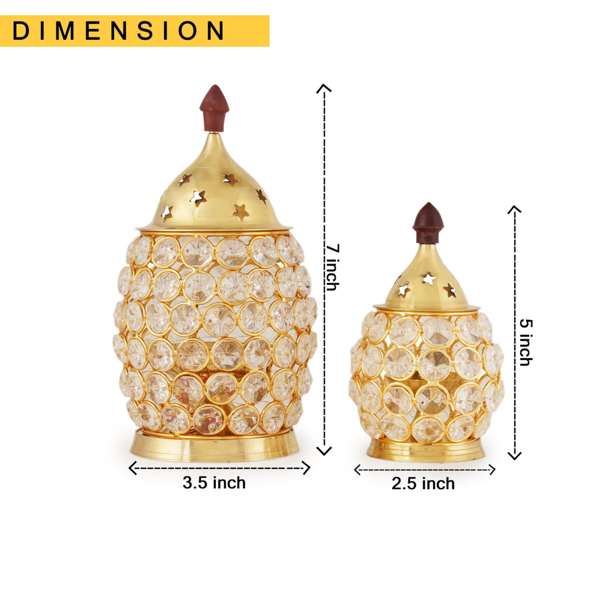 Crystal Jyoti Diya Lamp Akhand Oil Lamp Decorative Diwali Diyas for Puja Kuthu Vilakku Home Temple Decor Deepam Deepawali Decoration Lantern Tea Light Holder Housewarming Return Gift - LoveNspire
