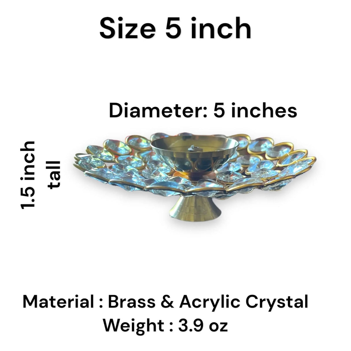 Brass Decorative Diya with Acrylic Glass Floral Design – Diwali Diyas for Puja, Kuthu Vilakku, Home Temple Decor, Deepam, Deepawali Decoration, Lantern, Housewarming Return Gift - LoveNspire