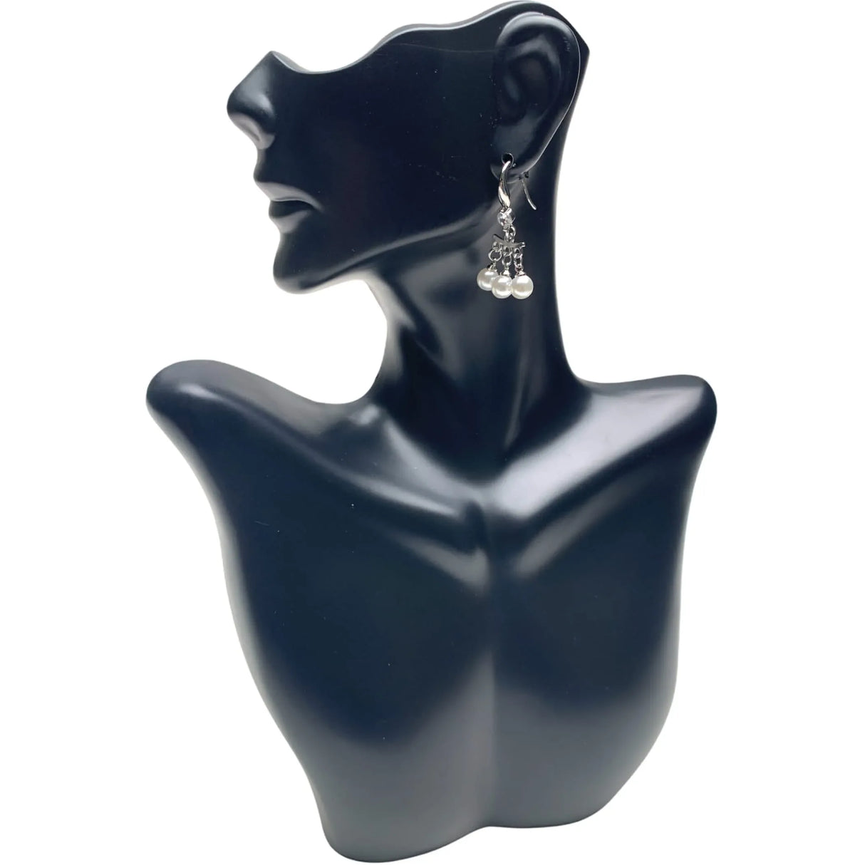 Dangle Earrings for Women - Small Teardrop Earring with White Faux Pearl Three Pearls Leverback Dangle Earrings Trendy Bollywood Style Upscale Dangly Earrings - Birthday Gift for Her - LoveNspire