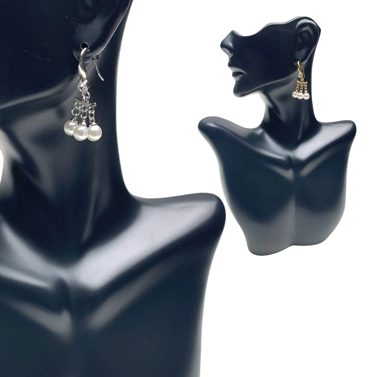 Dangle Earrings for Women - Small Teardrop Earring with White Faux Pearl Three Pearls Leverback Dangle Earrings Trendy Bollywood Style Upscale Dangly Earrings - Birthday Gift for Her - LoveNspire