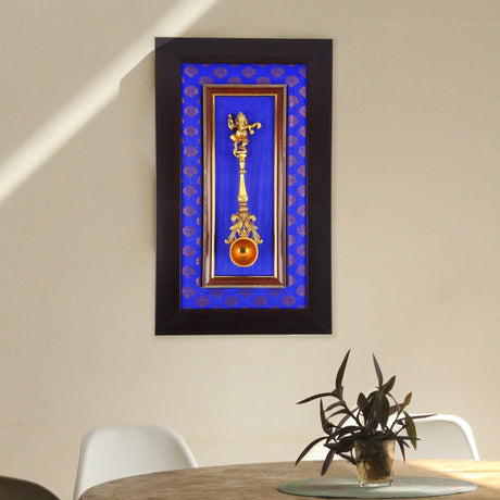 Decorative Brass Dancing Ganesha Spoon Wall Art for Living Room Office House Pooja Room Hindu God Statue Modern Artwork Return Gift Pooja Favor Showpiece - LoveNspire