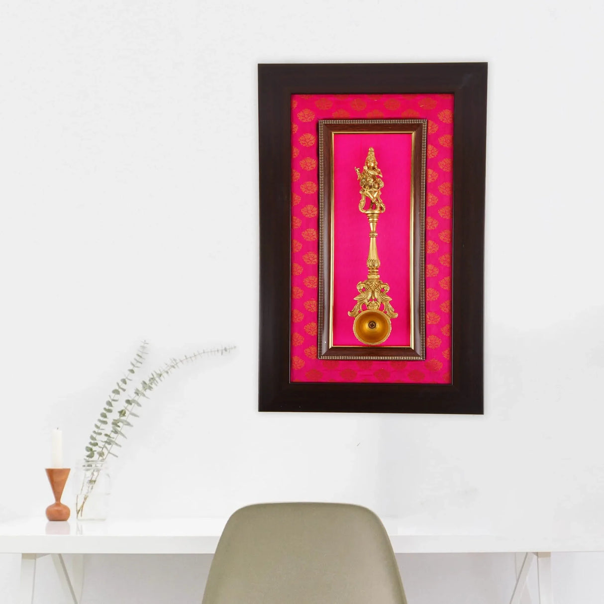 Decorative Brass Dancing Krishna Wall Art for Living Room Office House Pooja Room Hindu God Statue Modern Artwork Return Gift Pooja Favor Decorative Wall Hanging Showpiece - LoveNspire