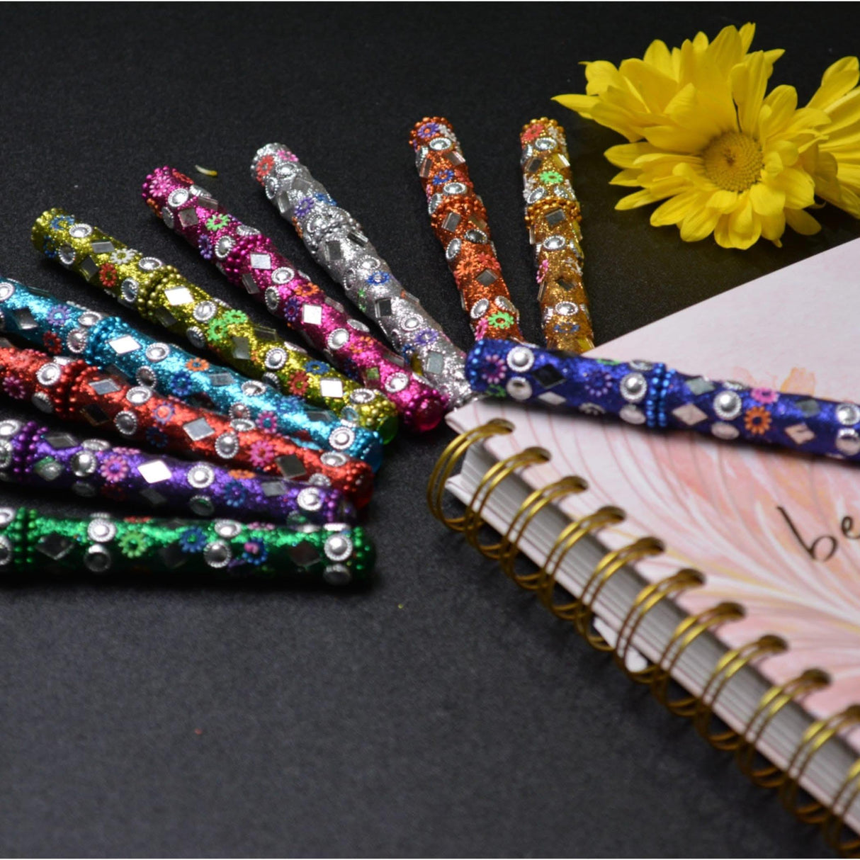 Decorative Pens for Women Girls Fancy Rajasthani Pretty Cute Hand Made Ballpoint Pen Perfect Souvenir Nurse Day Teacher’s Day Gift Assorted Color - LoveNspire