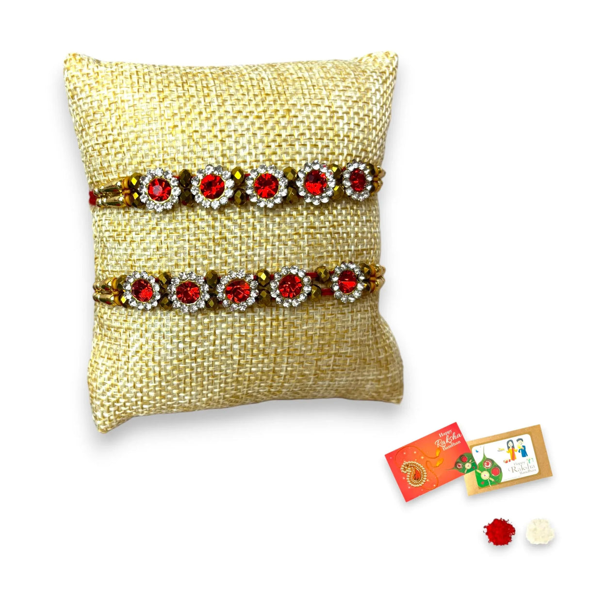 2CT Rakhi For Brother Rakhi Bhaiya Bhabhi Rakhi Thread Bracelet Rakshabandhan Bhai Dooj Gifts Roli Chawal Raksha Bandhan Card - LoveNspire