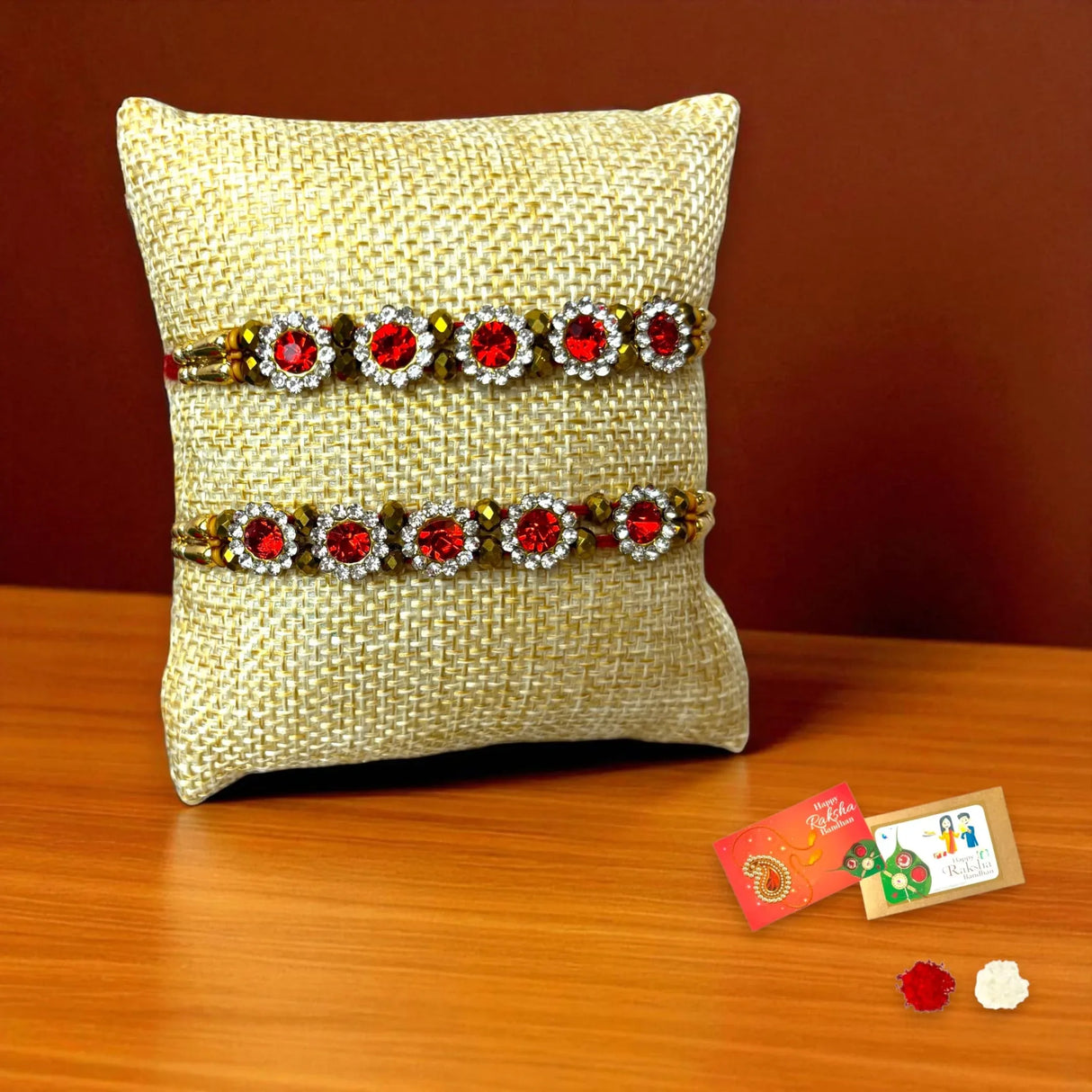 2CT Rakhi For Brother Rakhi Bhaiya Bhabhi Rakhi Thread Bracelet Rakshabandhan Bhai Dooj Gifts Roli Chawal Raksha Bandhan Card - LoveNspire