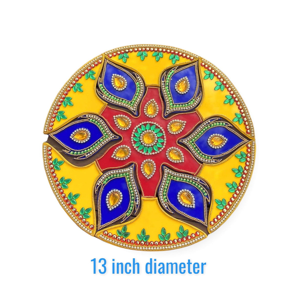 Acrylic Rangoli Set Indian Traditional Handmade Reusable Rangoli Diwali Navratri Pongal Onam Home Temple Decor Floor Table Decoration - Deepawali Wedding Housewarming Gift - LoveNspire