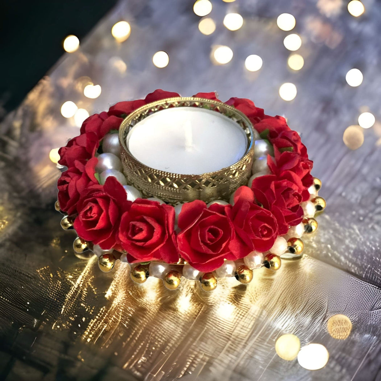 Rose Candle Holder Tealight Candle Holder – Festive T-light Stand for Diwali, Christmas, Hanukkah, Thanksgiving, Housewarming & Home Decor Centerpiece & Dining Table - LoveNspire
