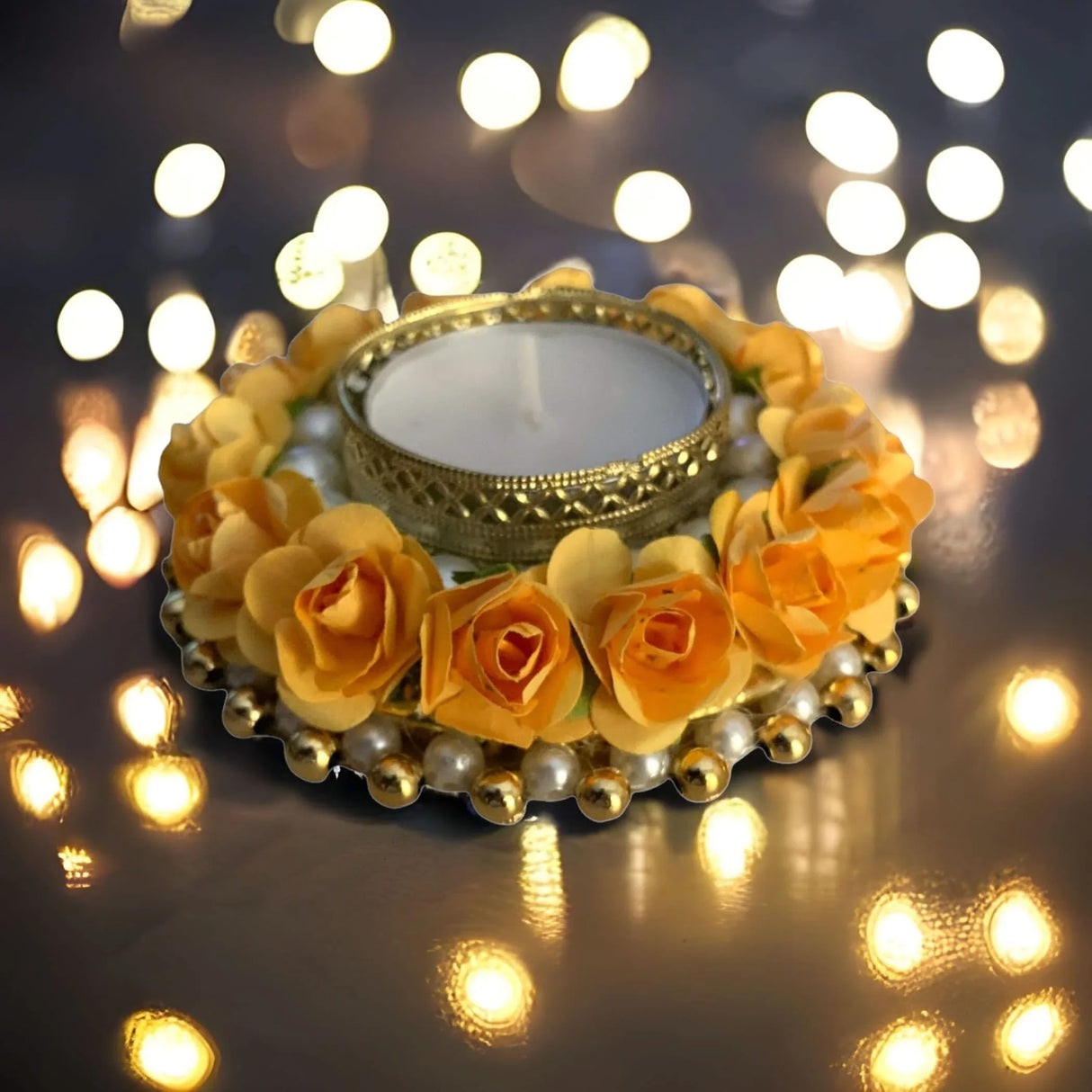 Rose Candle Holder Tealight Candle Holder – Festive T-light Stand for Diwali, Christmas, Hanukkah, Thanksgiving, Housewarming & Home Decor Centerpiece & Dining Table - LoveNspire