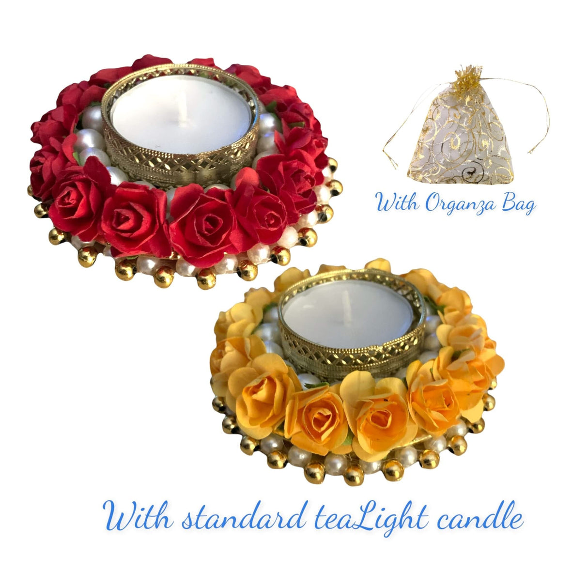 Rose Candle Holder Tealight Candle Holder – Festive T-light Stand for Diwali, Christmas, Hanukkah, Thanksgiving, Housewarming & Home Decor Centerpiece & Dining Table - LoveNspire