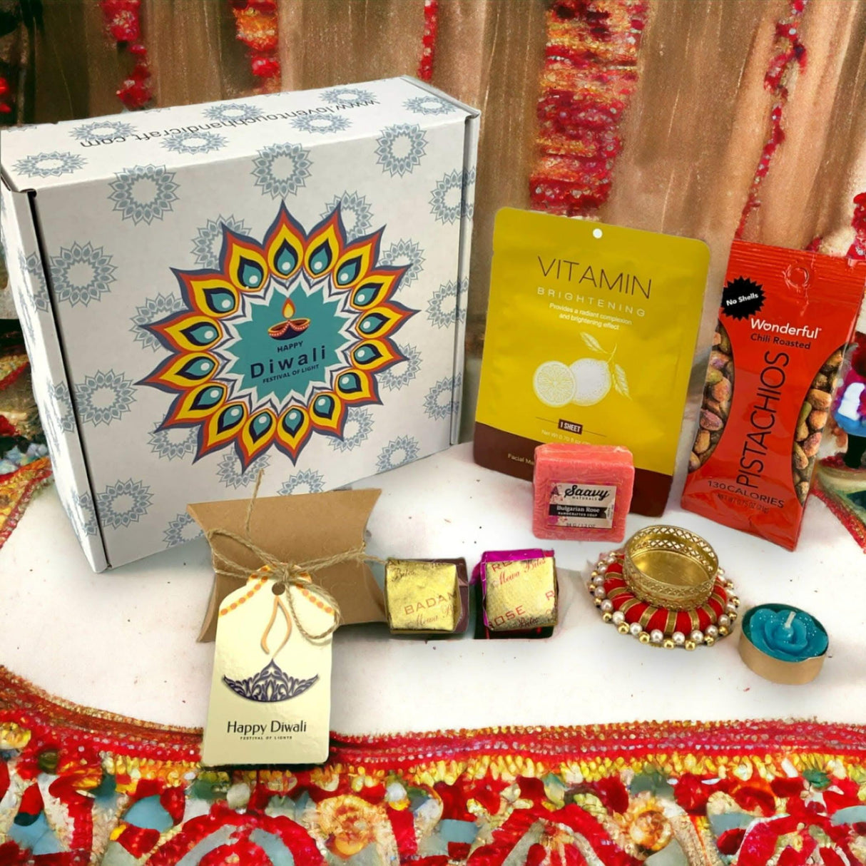 Personalized Diwali Gift Hamper for Women Indian Diwali Festival Unique Gift Basket for Her Wife Mom Sister Christmas Thanksgiving Deepawali Gift Box Corporate Hampers - Return Gifts Items - LoveNspire