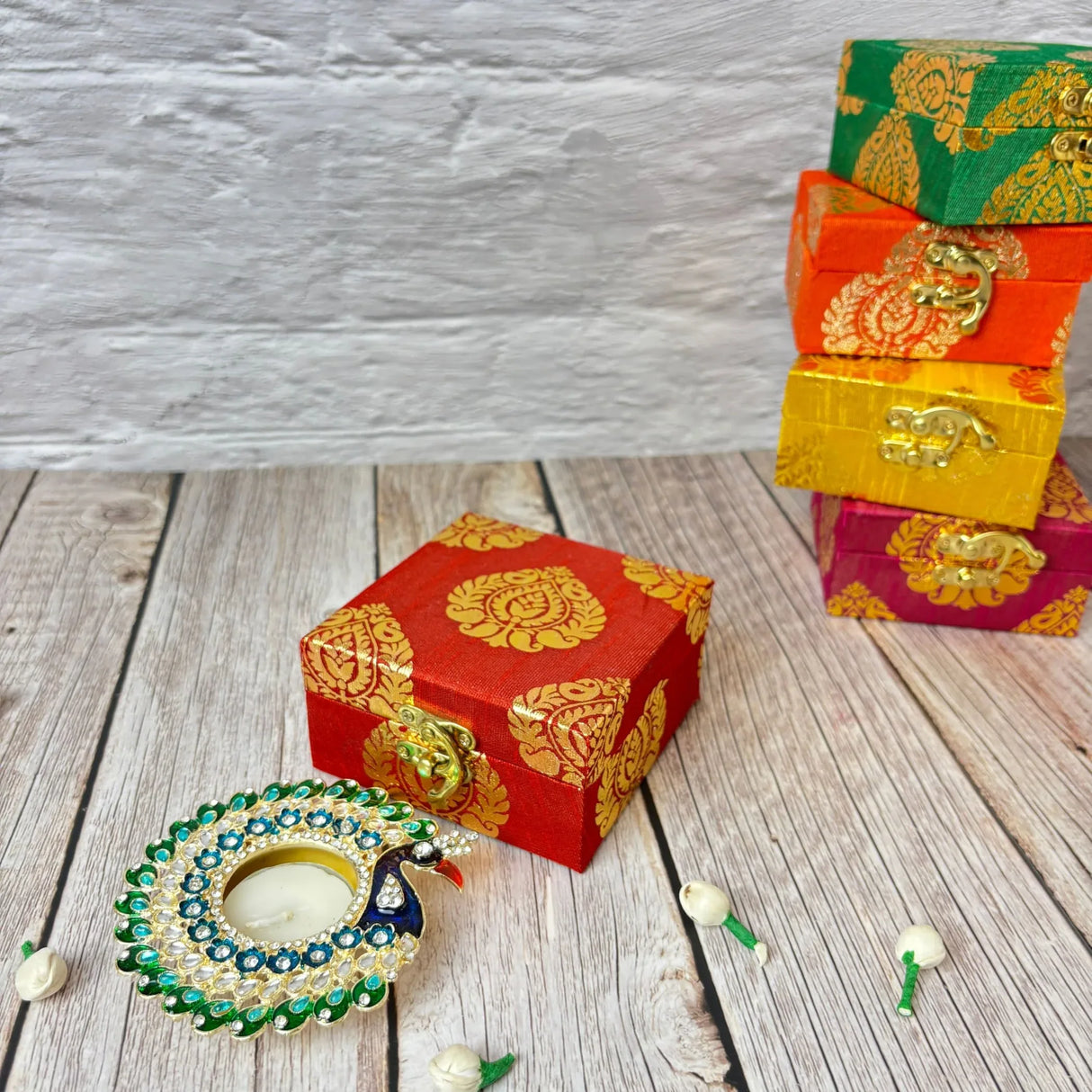Diwali Gift Hamper Indian Festival Premium Deepawali Return Gift Box with Candle Holder Shubh Labh Navratri Thanksgiving Hampers for Employees Friends Relatives - Corporate Gifts - LoveNspire