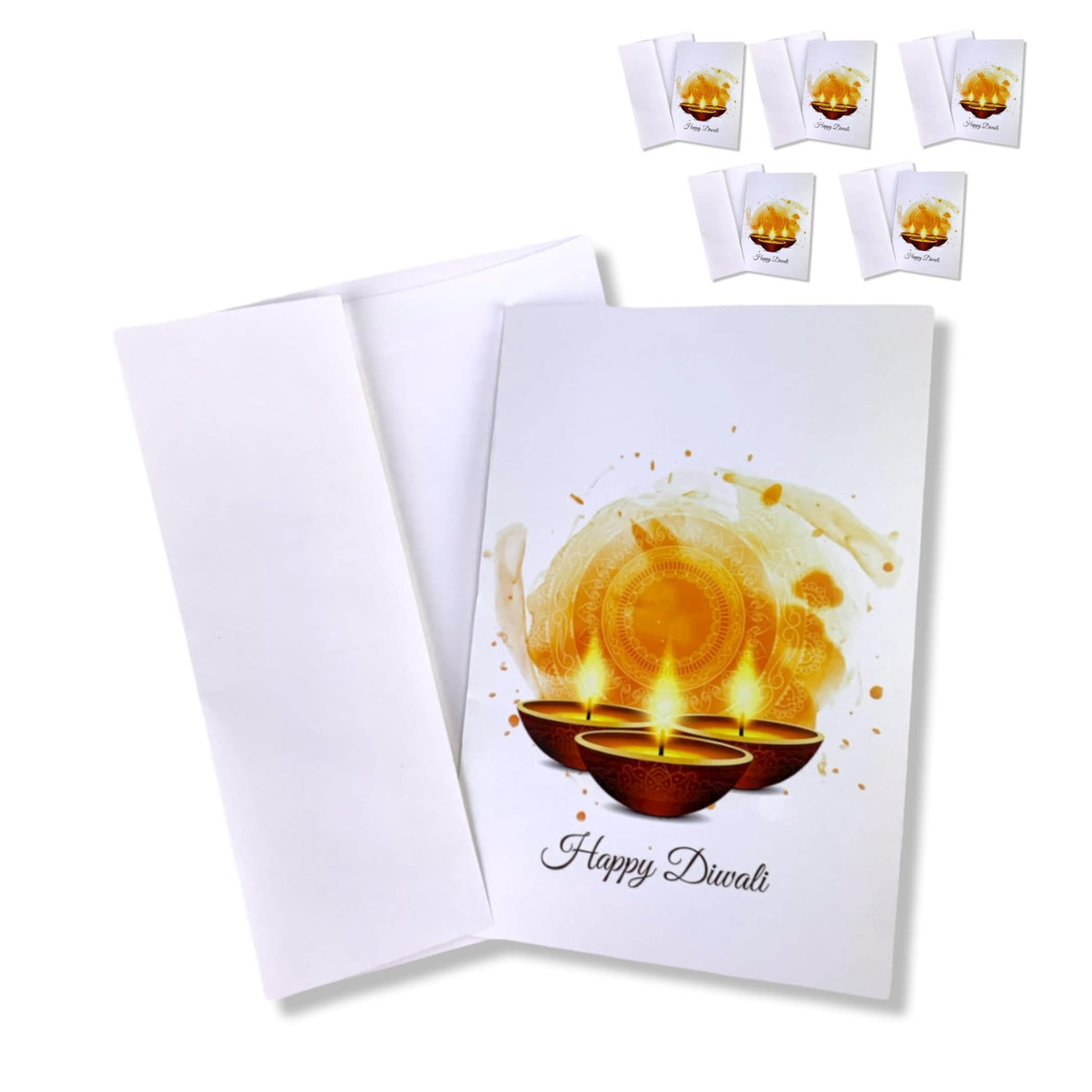 Diwali Greeting Card Pack Deepawali Greeting Cards Set Printed Customizable Indian Festival Cards Shubh Diwali Greetings Diwali Vijayadashmi Favor - LoveNspire