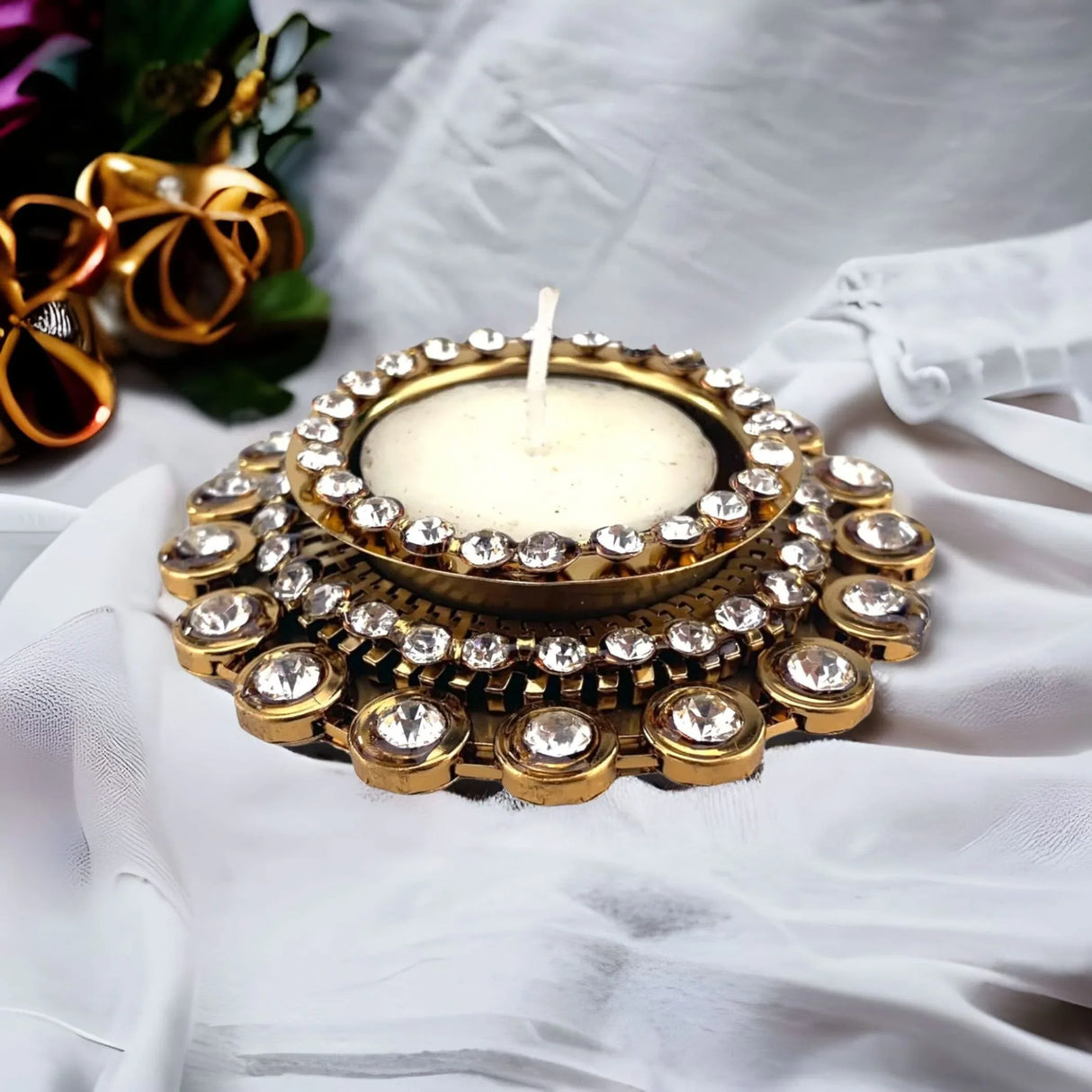 Tealight Candle Holder Festival of Light Decorative T-light Holder for Diwali Navratri Christmas Hanukkah Thanksgiving Housewarming Gift Candle Stand for Centerpiece Dining Table Home Decor - LoveNspire