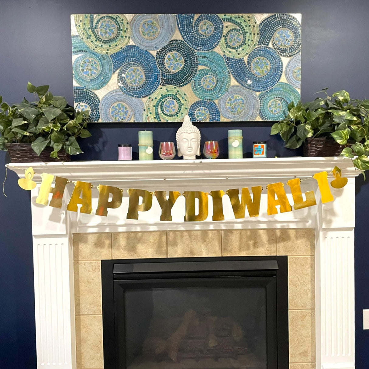 Diy Kit Golden Happy Diwali Banner, Diwali Decor, Diwali Decorations, Diwali Party, Diwali Backdrop, Diwali Garland, Diwali Decor - LoveNspire