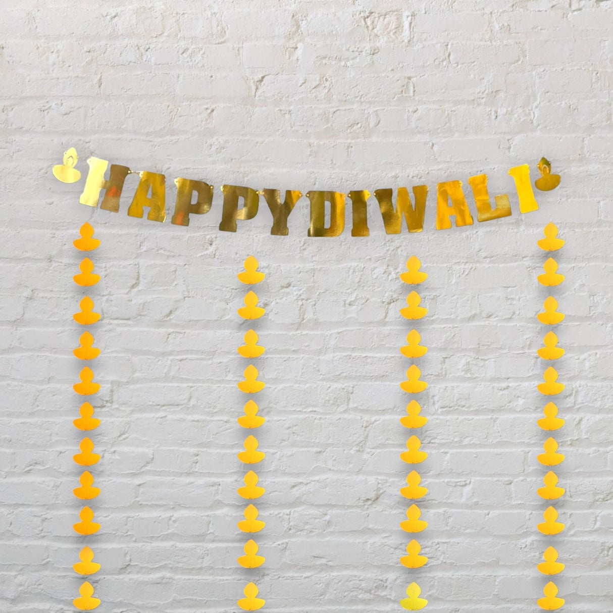 Diy Kit Golden Happy Diwali Banner, Diwali Decor, Diwali Decorations, Diwali Party, Diwali Backdrop, Diwali Garland, Diwali Decor - LoveNspire