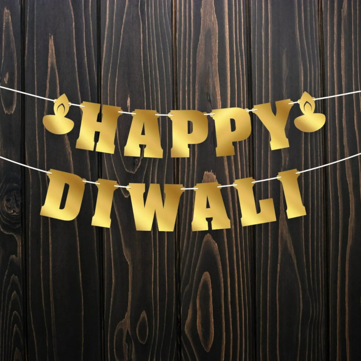 Diy Kit Golden Happy Diwali Paper Banner, Diwali Decor, Diwali Decorations, Diwali Party, Diwali Backdrop, Diwali Garland, Diwali Decor - LoveNspire