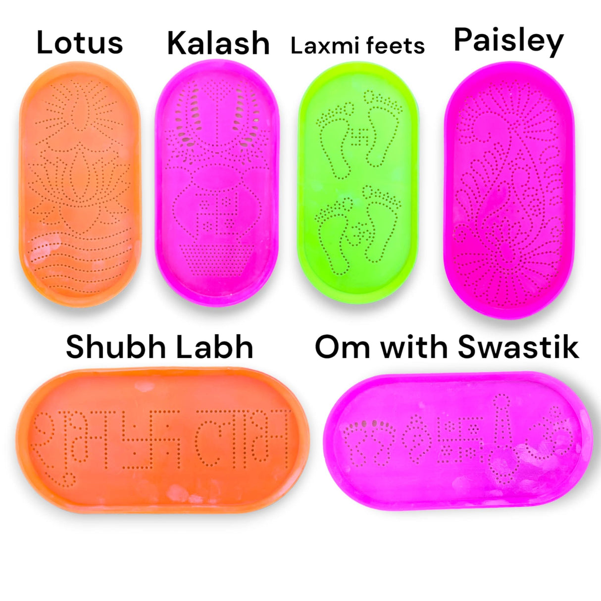 Rangoli Stencil Kit Reusable Rangoli Templates Plastic Stencil Set for Indian Traditional Diwali Navratri Pongal Puja Decoration Diy Stencil for Floor Table Decor - LoveNspire
