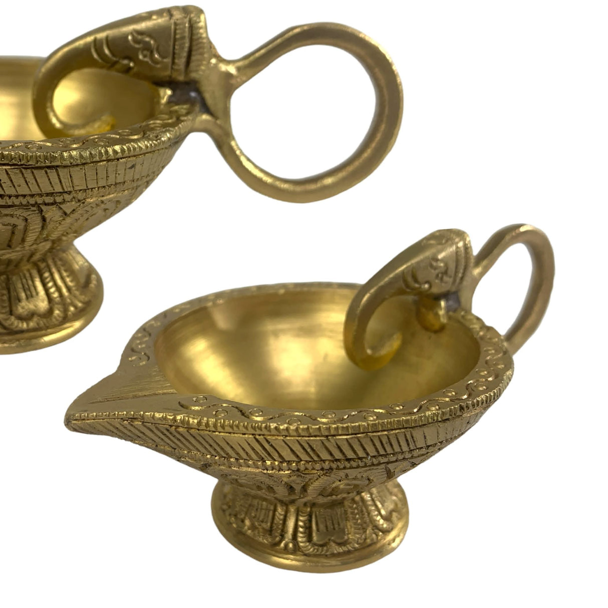 Elephant Brass Diya Deepam Vilakku Samai Oil Lamp Home Pooja Room Diwali Decorations Mandir Temple Akhand Diya Indian Traditional Hindu Puja Religious Deepawali Return Gift Item - LoveNspire