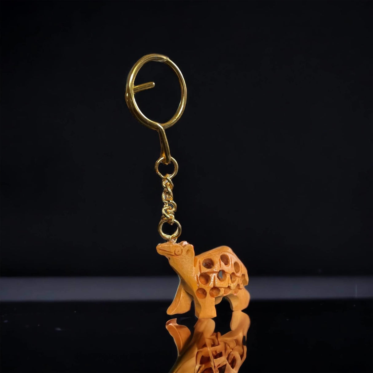 3Pc Handmade Wooden Keychain Elephant Camel Turtle Amulet Keyring Door Car Key Chains Good Luck Charms Feng Shui Key Ring - Key Holder for Friendship Day Christmas Thanksgiving - LoveNspire